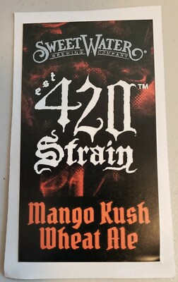 Sweetwater Brewing Company 420 Strain Mango Kush Wheat Ale Tap Handle Sticker
