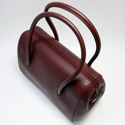 Sac à main authentique Must de Cartier fourre-tout en cuir rouge bordeaux for... - Photo 1/4