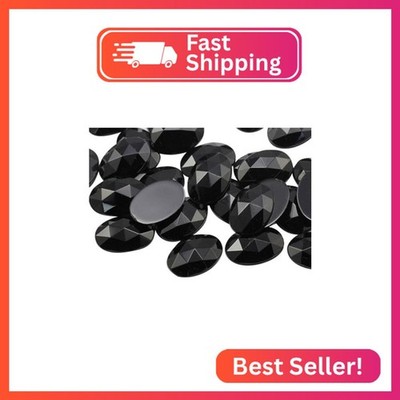 Allstarco 18x13mm Jet Black H101 Flat Back Oval Acrylic Rhinestones Plastic Cost