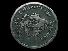 TI15135 VINTAGE 1970s  POTASH COMPANY OF AMERICA  ADVERTISEMENT BELT BUCKLE