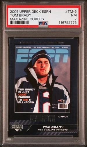 2005 UD ESPN MAGAZINE COVERS #TM-6 TOM BRADY PSA 7