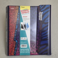 Mead Trapper Keeper 3 Ring Binder Animal Print 12x11 Vintage Style New