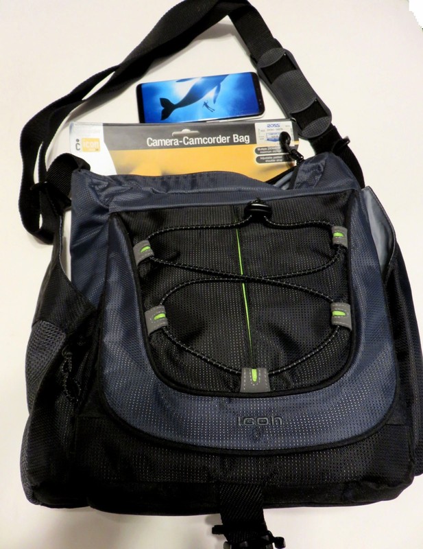 New ICON Camera Camcorder Bag Padded Dividers 12x12 Charcoal Gray Zip Close NWT