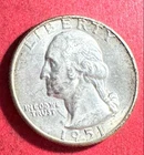 1951D US Washington SILVER Quarter! Choice AU! "Denver" Mint! Old US Coin!