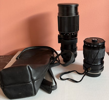 Vivitar 200 mm 1:4.5 Telephoto 28-80mm Macro Zoom Lenses w/Caps Minolta Mount
