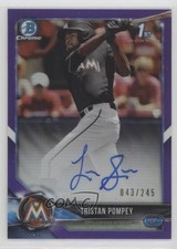 2018 Bowman Draft Chrome Pick Purple Refractor 43/245 Tristan Pompey Auto sh7