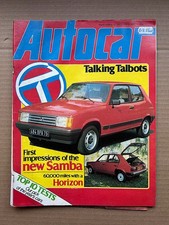 TALBOT HORIZON / SAMBA MOTOR MAGAZINE DECEMBER 12 1981- Horizon + Samba cover wi