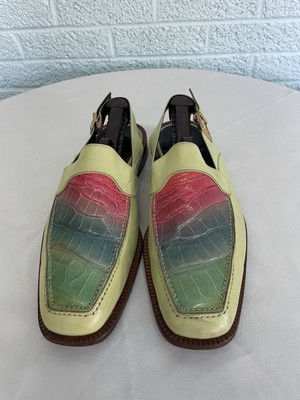 MASSIMO MATTEO Genuine Alligator & Calfskin Sandals Men display picture 2