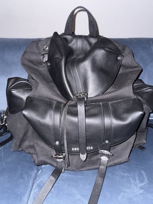 Authentic DSQUARED Gorgeous Backpack Western Travel Bag Leather/Nylon