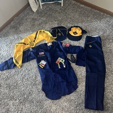 VTG 1960s Cub Scouts BSA Full Uniform w/ Patches Shirt Hats Pants Neckerchief