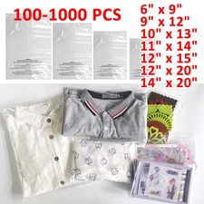 100-1000 Pack Clear Suffocation Warning Poly Bags Self Sealing for Shirt Apparel