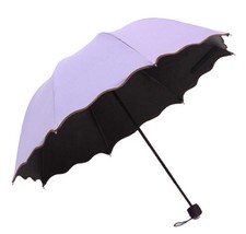 Travel Foldable Compact Umbrella Sun Rain Parasol with Met Water blomssom blo...