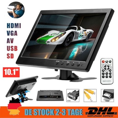 10.1'' TFT HD LCD Auto Monitor Display Bildschirm CCTV PC TV HDMI/BNC/AV/VGA/USB