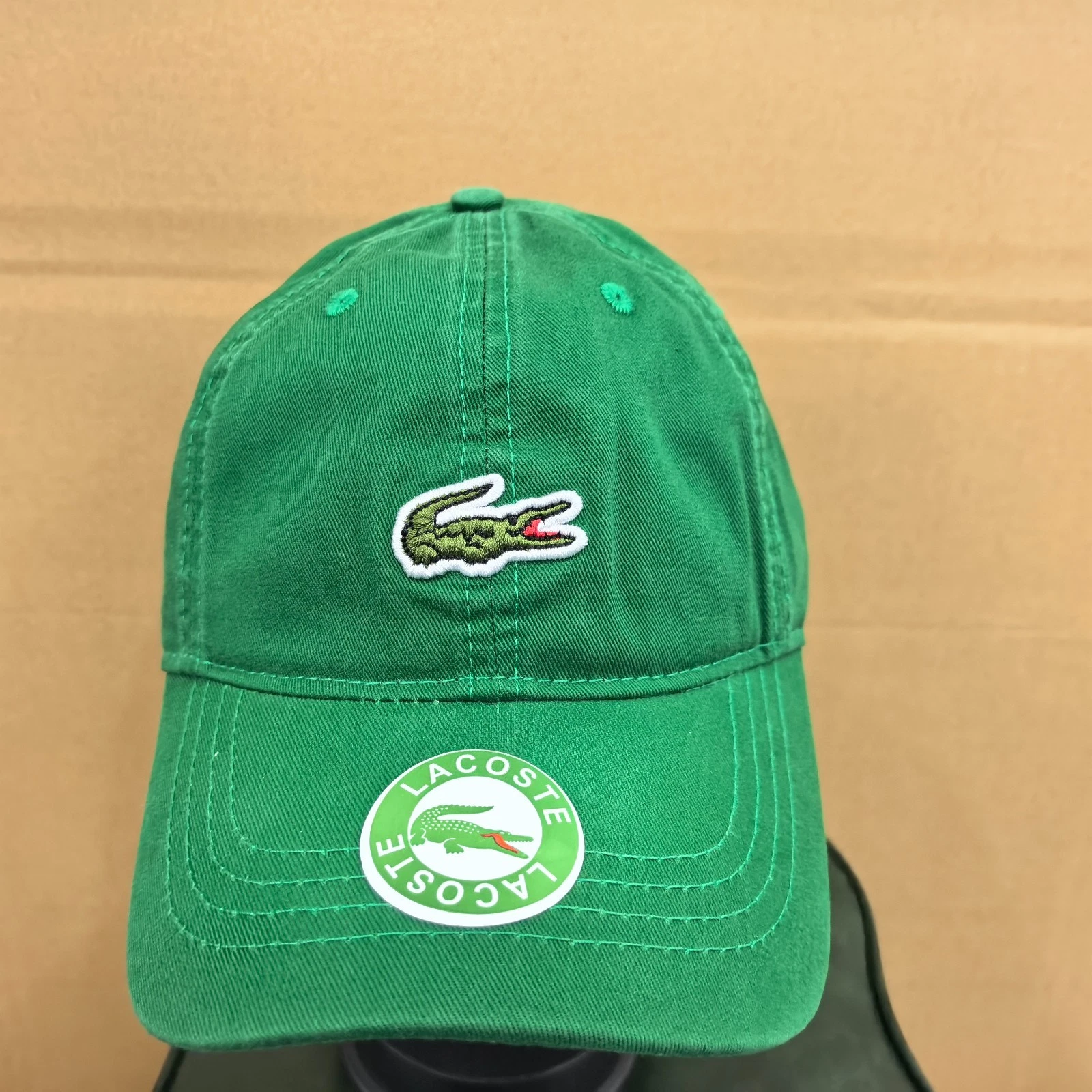 LACOSTE New Green Adjustable Baseball Cap with Small Crocodile Logo