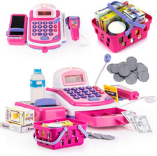 Grocery Store Pretend Play Electronic Toy Cash Register Set - STEM Cash Register