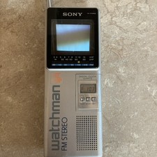 SONY WATCHMAN MODEL FD-3A CLOCK TV FM STEREO RECEIVER tested Clock Broken Read