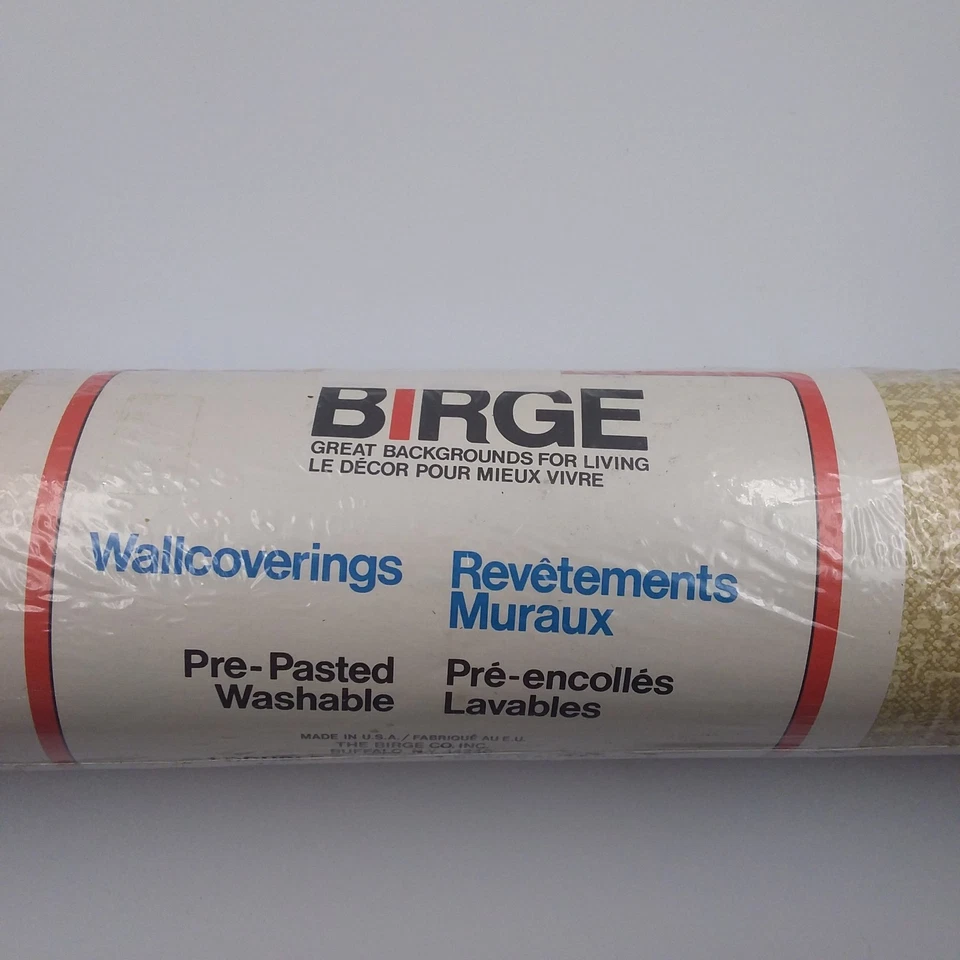 Papel tapiz estampado bambú abedul años 70 MCM 70 sin usar rollo de 70 pies cuadrados Dbl de colección Foto 3 de 4