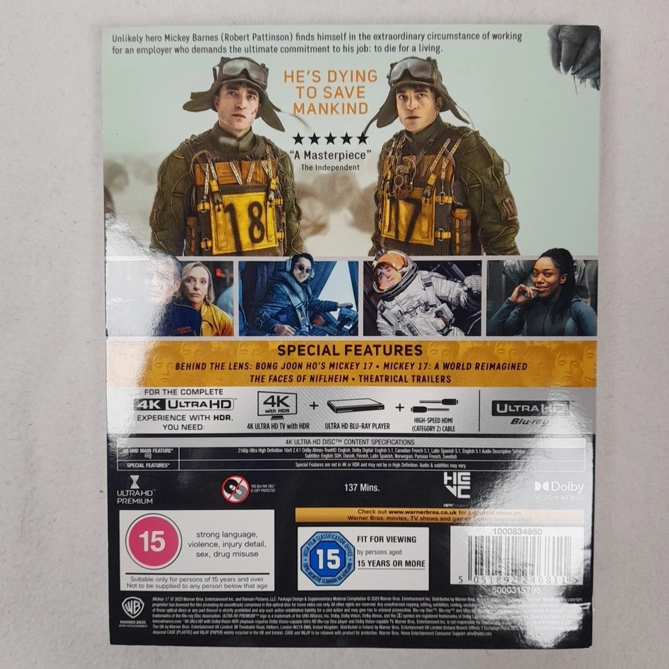 Mickey 17 4K Ultra HD Blu-ray (2025) NEW & SEALED - Image 4 of 4