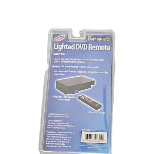 Sony Playstation 2 Ps2 Dvd Media Remote Control Receiver Brand New Lighted Vtg - Picture 2 of 6