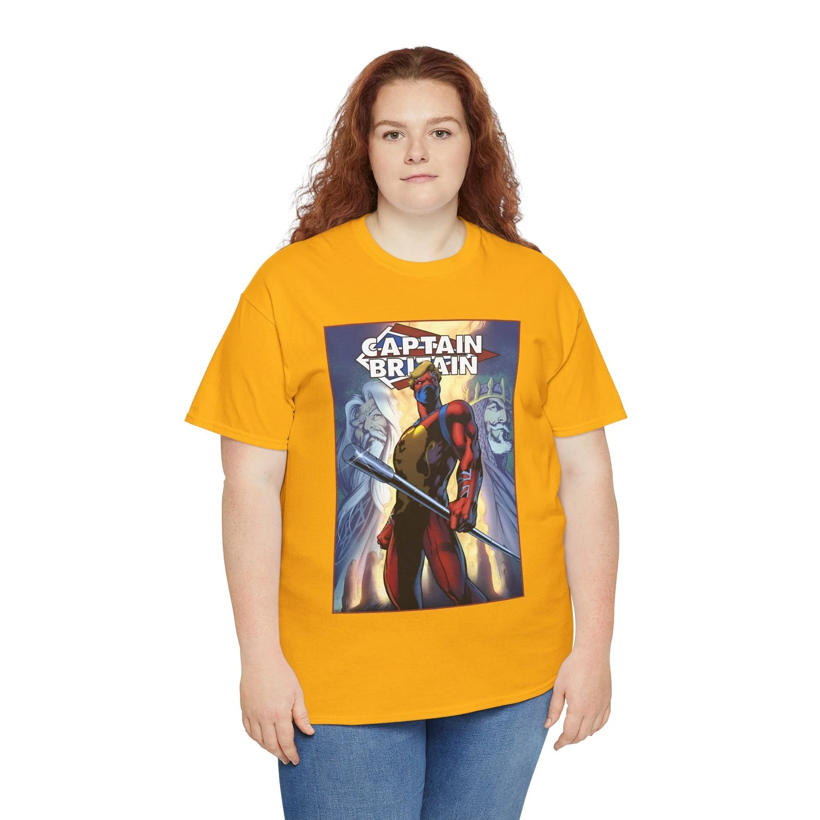 Captain Britain T-Shirt - Alan Davis Art - Excalibur Leader - Marvel Comics