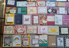 100 Stampin' Up Demonstrator Handmade Greeting Card Fronts and Full-Size Cards