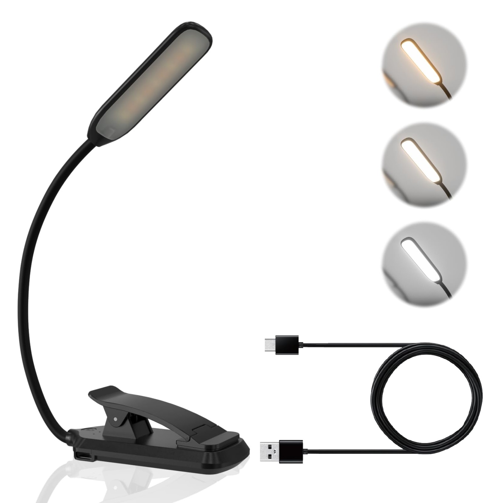 Lampe livre LED anti fatigue oculaire rechargeable USB pour lecture nocturne