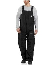 Carhartt Yukon Extremes Loose Fit Insulated Work Utility Overalls, Black,