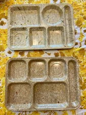 Vintage Texas Ware Melamine Confetti Cafeteria Serving Tray Set