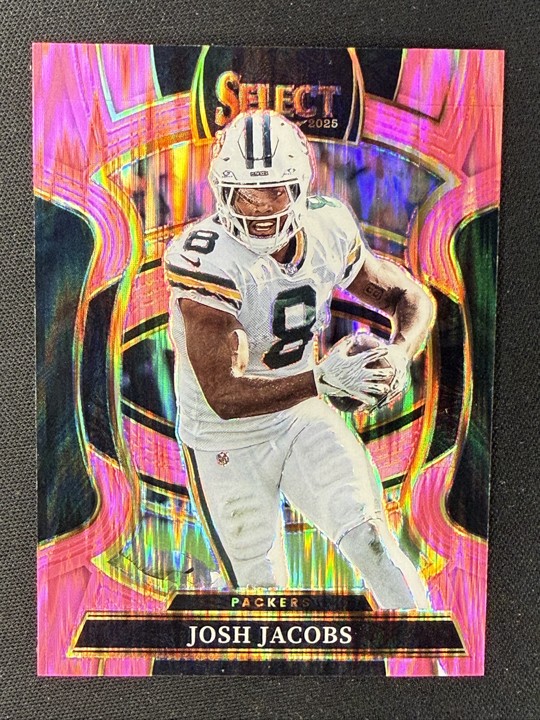 2025 Panini Select - Concourse Josh Jacobs #67 Pink Shock Prizm