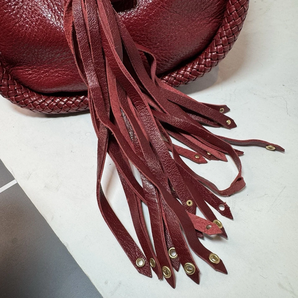 Cole Haan Phoebe Medium Triple Zip Satchel Red leather handbag hobo shoulder Bag - Image 4 of 4