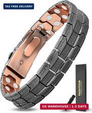 Copper Bracelet for Men, 2X Strength 99.99 Pure Copper Magnetic Bracelet with M