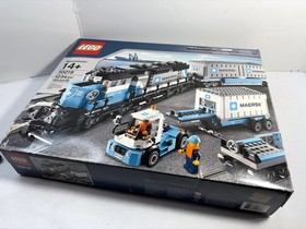 LEGO RC Train: Maersk Container Train 10219 Box, manuals see description + rails