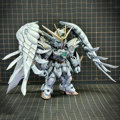 MGSD Wing Zero Snow White Ew Angel Version Spray Painted Plastic