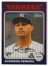 2024 Topps Heritage High EVERSON PEREIRA Insert CHROME PURPLE REFRACTOR Card