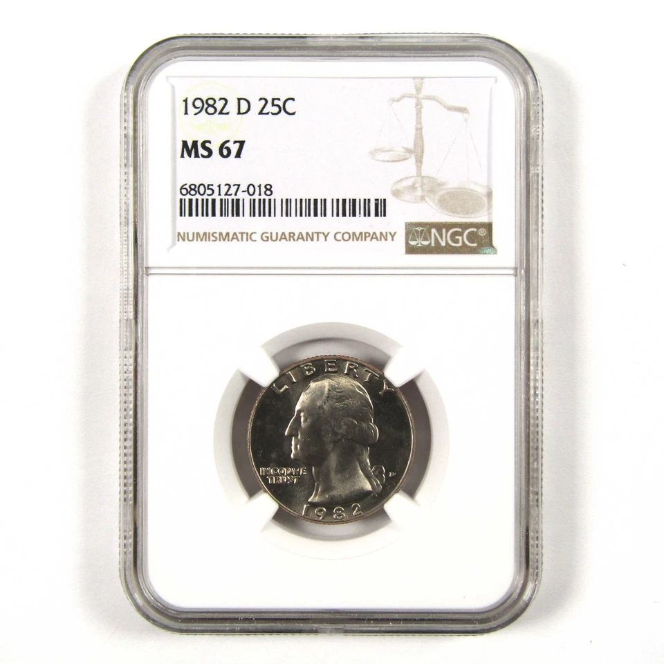 D Washington Quarter 1982 MS 67 NGC revestido 25c sin circular SKU: I9550