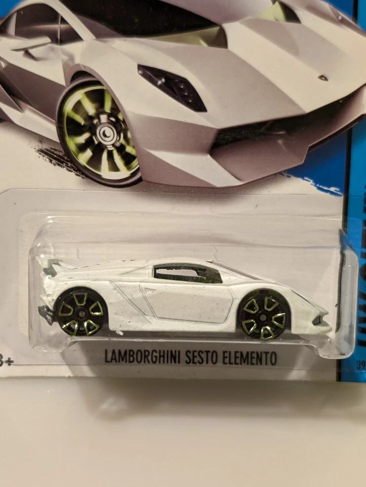 Hot Wheels 2014 Lamborghini Sesto Elemento - White & Green - Error — 第 3/4 张图片