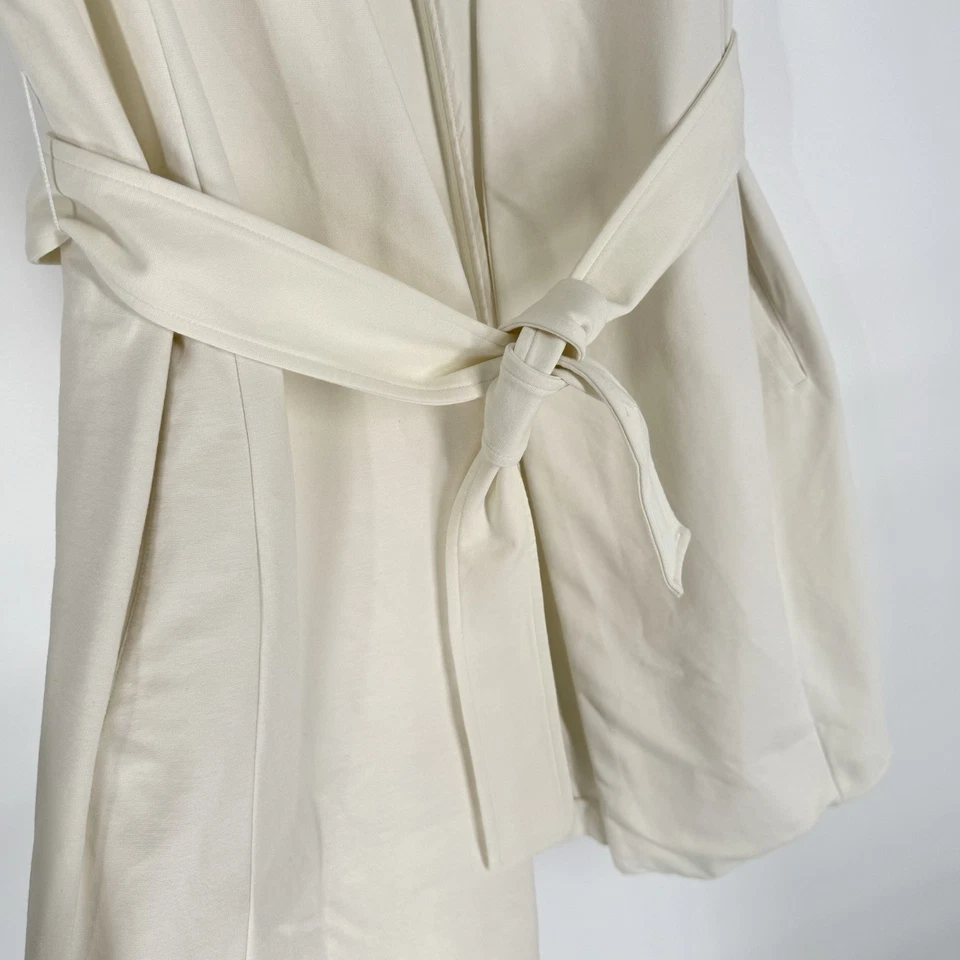 Chaleco tejido Vince Ponte para mujer talla XS marfil frente abierto bolsillos con cinturón palangre Foto 3 de 4