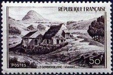 France num Yvert 843 ** MNH gerbier d Joncs Ardeche Année 1949