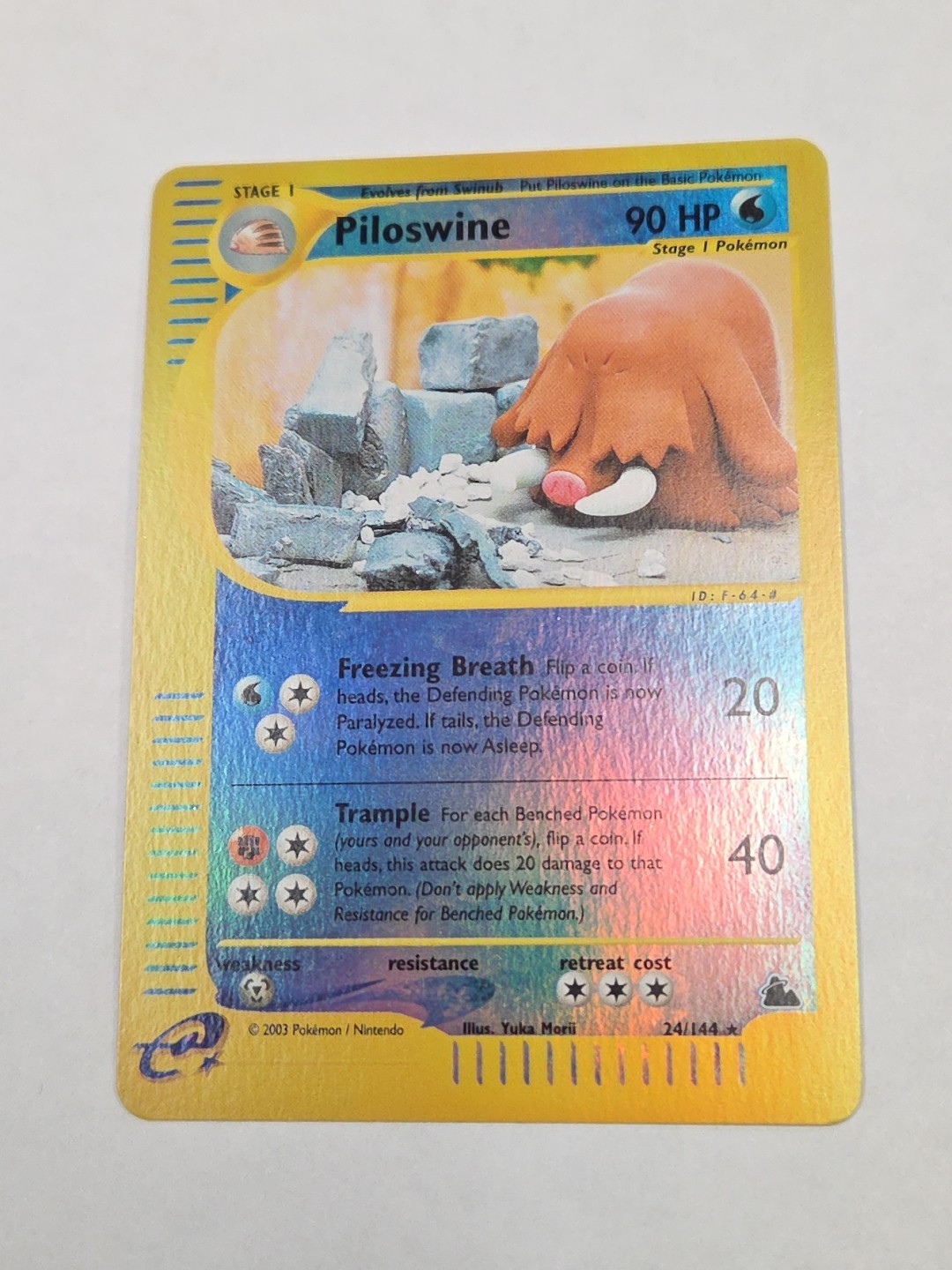 Pokemon TCG Piloswine 24/144 Skyridge Reverse Holo NM