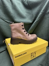 Fly London DK Gold Leather Ankle Boots Size 9