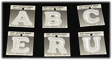 Joy  s Letter Shop Select White Embroider Letters New Iron Stick On YOUR CHOICE