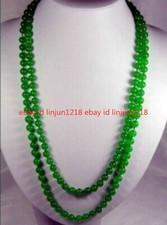 10mm Natural Green Jade Round Gemstone Beads Necklace 25/36/48/65"