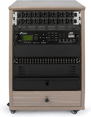 Gator Frameworks Elite Furniture Series 12U Angled Studio Rack; Driftwood Grey