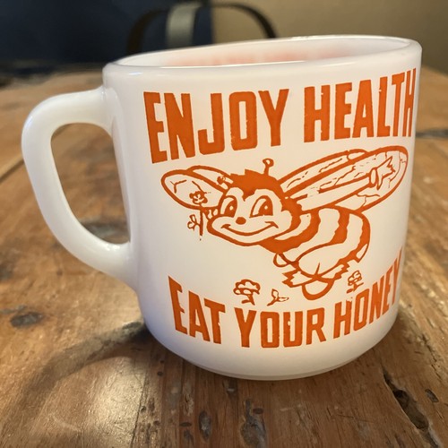 Taza Federal Milk Glass International Bee Keepers Disfruta de la salud come tu miel - Imagen 2 de 6