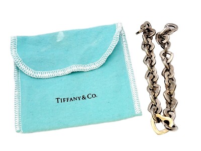 Tiffany & Co. Bracelet Open Heart Link Sterling Silver and Tiffany & Co. Bracelet Open Heart Link Sterling Silver and