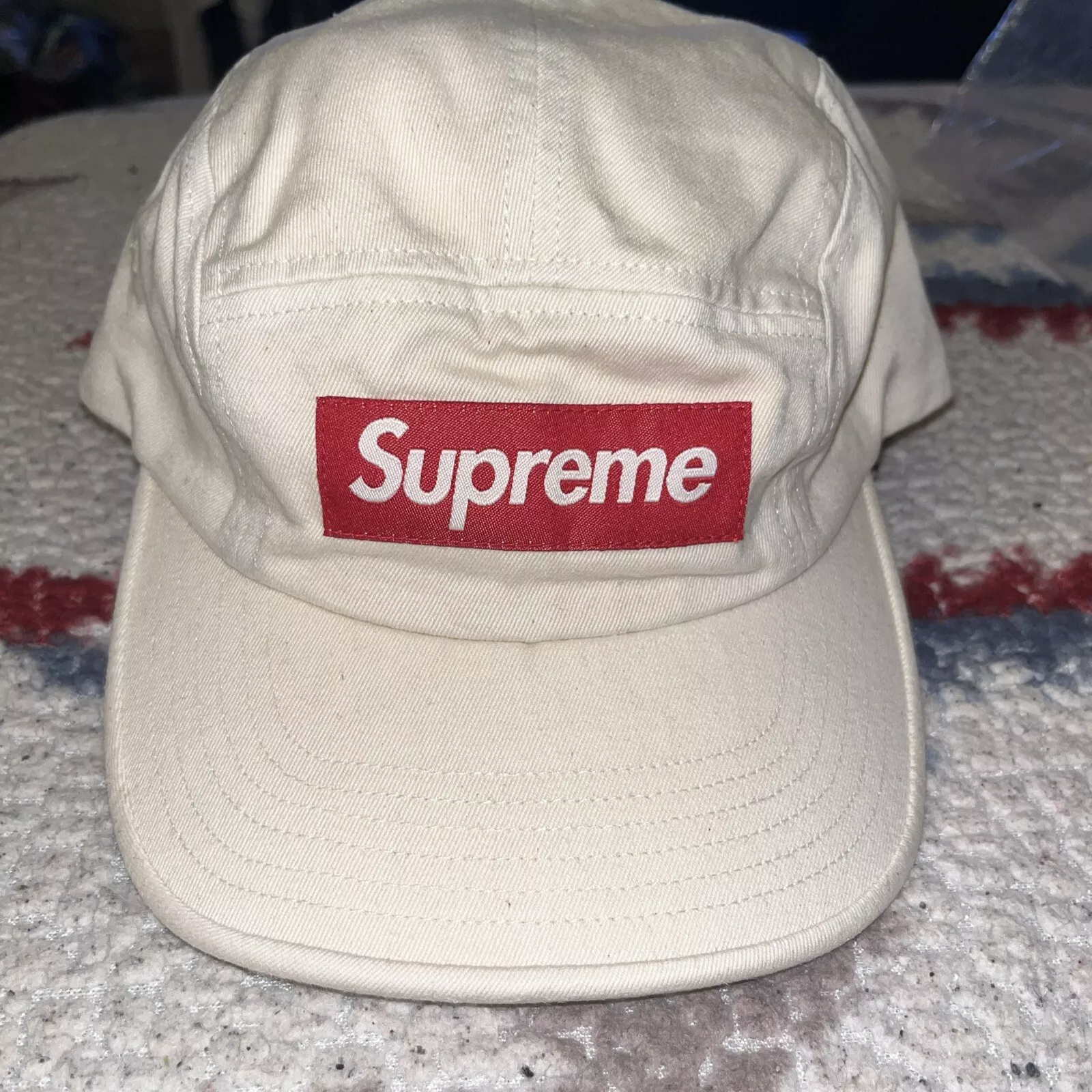 CASQUETTE DE CAMP EN SERGÉ CHINOIS SUPREME LAVÉE NATURELLE FW20H7 FLAMBANT NEUVE
