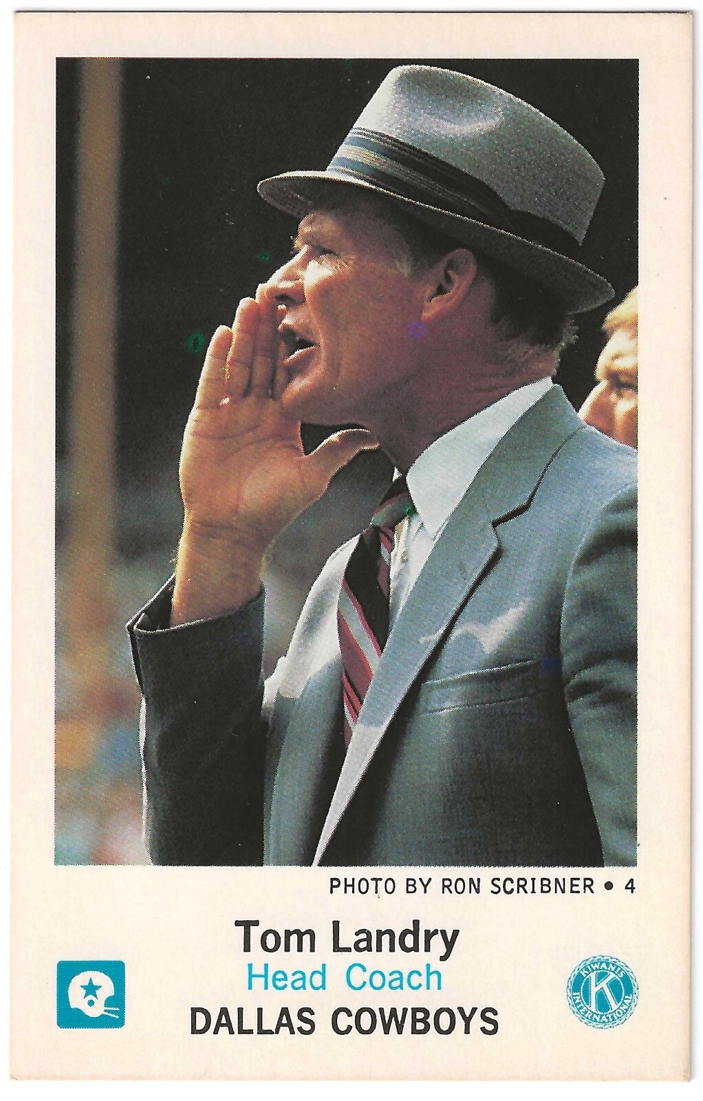 1983 Dallas Cowboys Police Tom Landry #NNO HOF Kiwanis Club