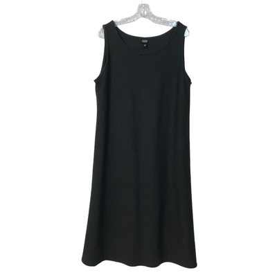 EILEEN FISHER L Gray Tank Dress Minimalist Simple Lines Stretch Lagenlook 