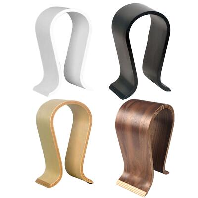 Headset Display Stand Earbuds Solid Base Wooden Headphone