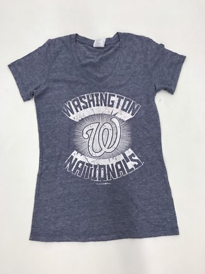 MLB Team Apparel Women s Washington Nationals Starburst Steel Blue Sample Small